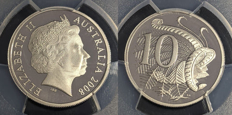 2008 Proof Ten Cent 10c Australia PCGS PR70DCAM FDC UNC #2424