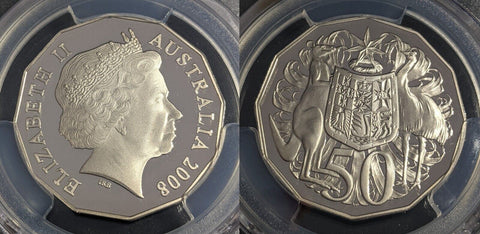2008 Proof Fifty Cent 50c Australia PCGS PR70DCAM FDC UNC #2423