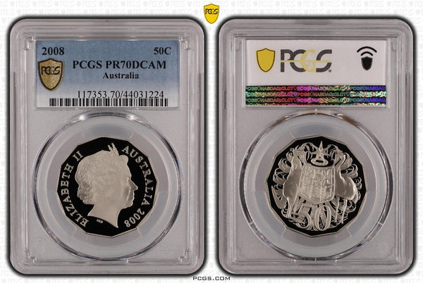 2008 Proof Fifty Cent 50c Australia PCGS PR70DCAM FDC UNC #2423