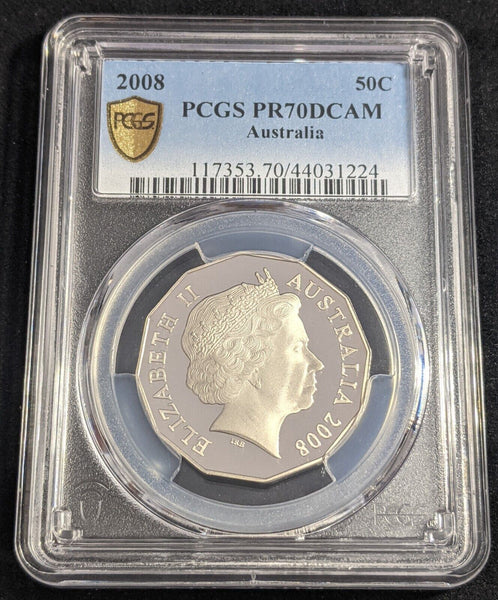2008 Proof Fifty Cent 50c Australia PCGS PR70DCAM FDC UNC #2423