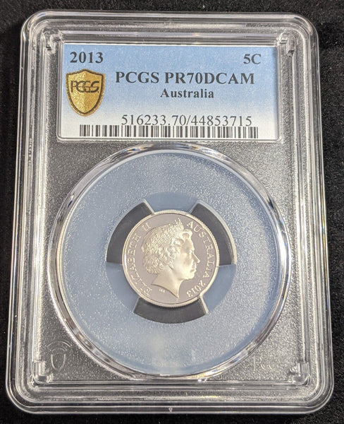 2013 Proof Five Cent 5c Australia PCGS PR70DCAM FDC UNC #2428