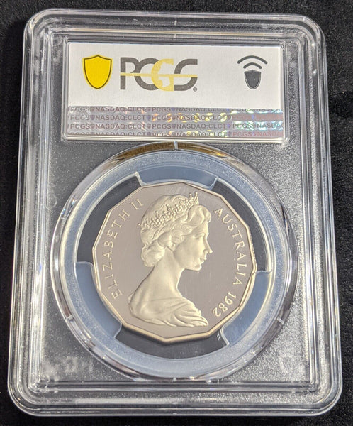 1982 Proof Fifty Cent 50c Commonwealth Games Australia PCGS PR68DCAM FDC #2429