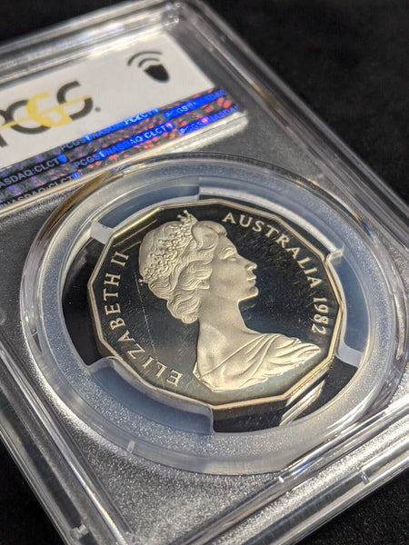 1982 Proof Fifty Cent 50c Commonwealth Games Australia PCGS PR68DCAM FDC #2429