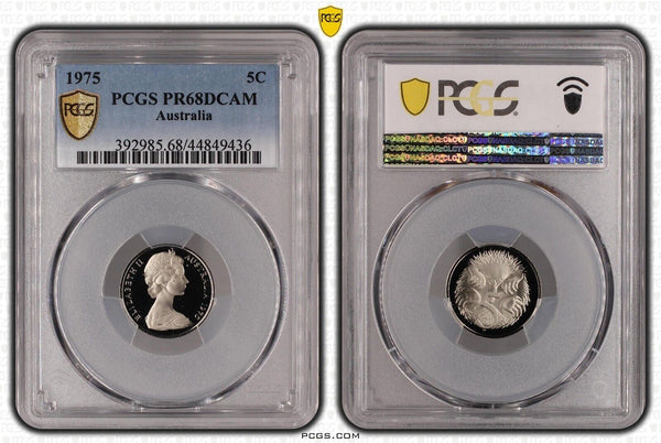1975 Proof Five Cent 5c Australia PCGS PR68DCAM FDC UNC #2435