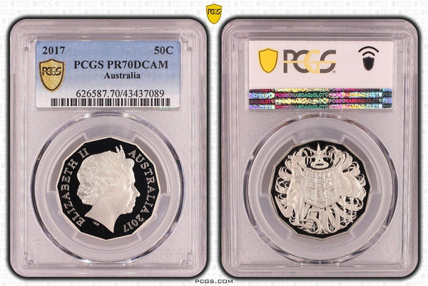 2017 Proof Fifty Cent 50c Australia PCGS PR70DCAM FDC UNC #2434
