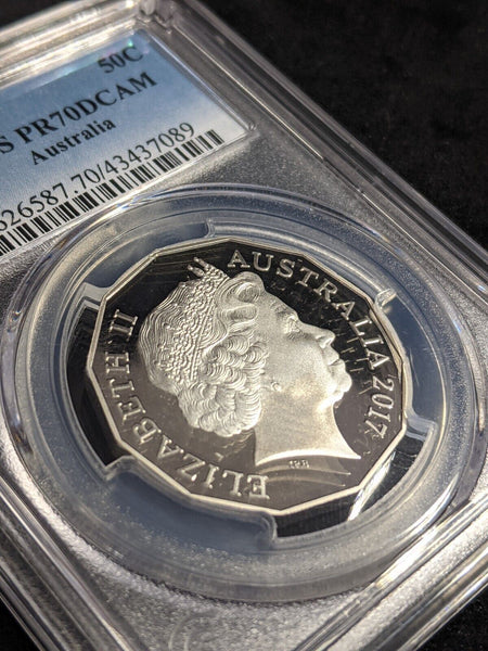 2017 Proof Fifty Cent 50c Australia PCGS PR70DCAM FDC UNC #2434