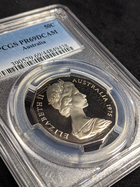 1975 Proof Fifty Cent 50c Australia PCGS PR69DCAM FDC UNC #2433