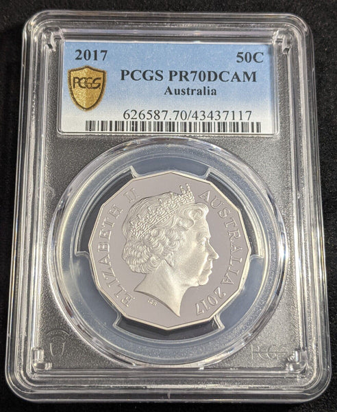 2017 Proof Fifty Cent 50c Australia PCGS PR70DCAM FDC UNC #2439