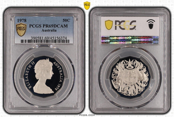 1978 Proof Fifty Cent 50c Australia PCGS PR69DCAM FDC UNC #2443