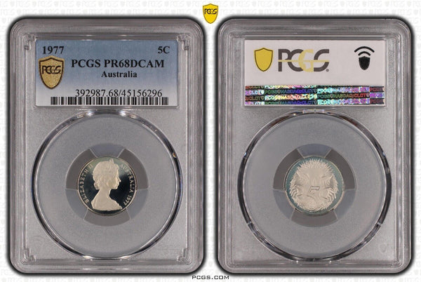 1977 Proof Five Cent 5c Australia PCGS PR68DCAM FDC UNC #2445