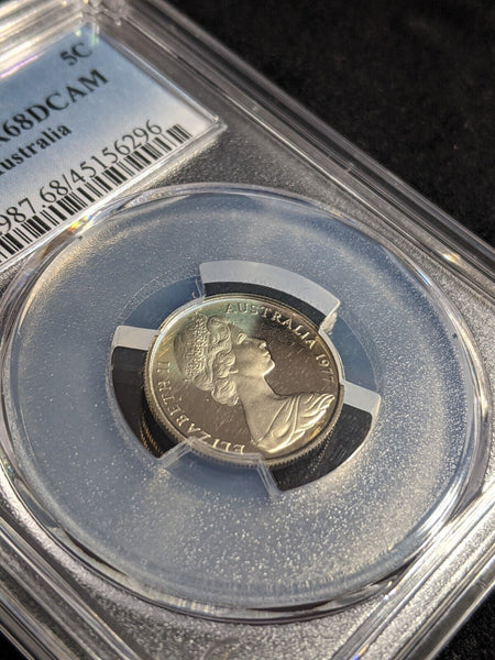 1977 Proof Five Cent 5c Australia PCGS PR68DCAM FDC UNC #2445