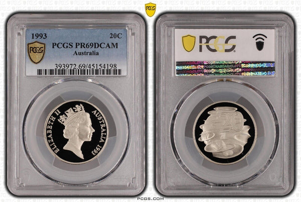 1993 Proof Twenty Cent 20c Australia PCGS PR69DCAM FDC UNC #2448
