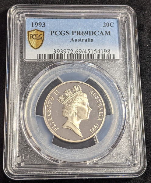 1993 Proof Twenty Cent 20c Australia PCGS PR69DCAM FDC UNC #2448