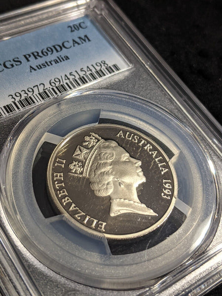 1993 Proof Twenty Cent 20c Australia PCGS PR69DCAM FDC UNC #2448