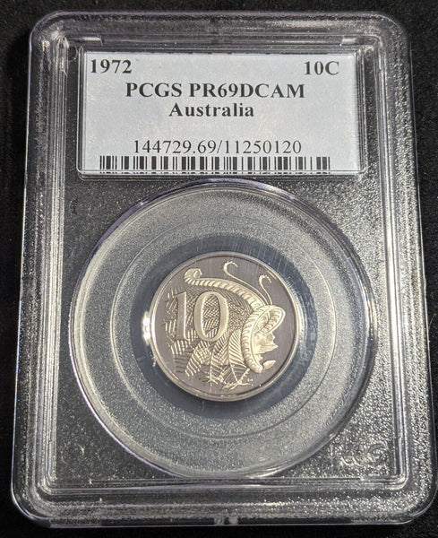 1972 Proof Ten Cent 10c Australia PCGS PR69DCAM FDC UNC #2451