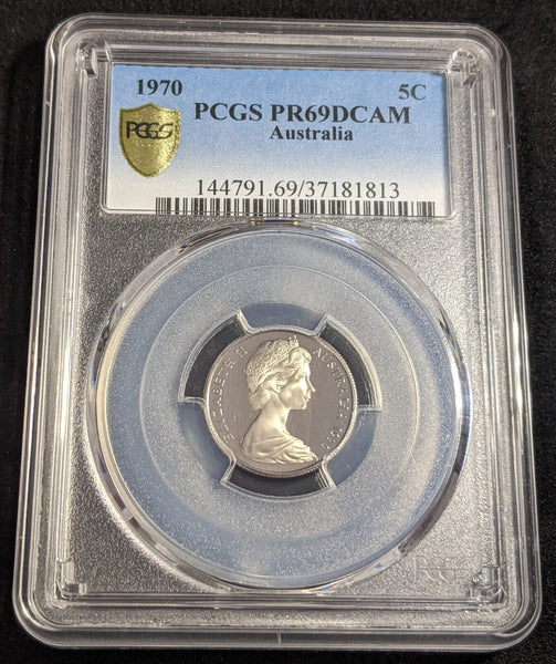 1970 Proof Five Cent 5c Australia PCGS PR69DCAM FDC UNC #2455