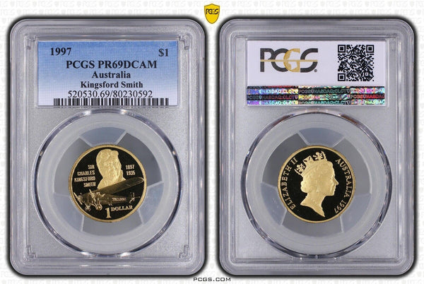 1997 Proof One Dollar $1 Kingsford Smith Australia PCGS PR69DCAM FDC UNC #2454