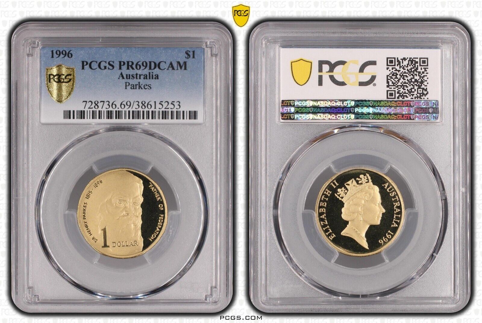 1996 Proof One Dollar $1 Henry Parkes Australia PCGS PR69DCAM FDC
