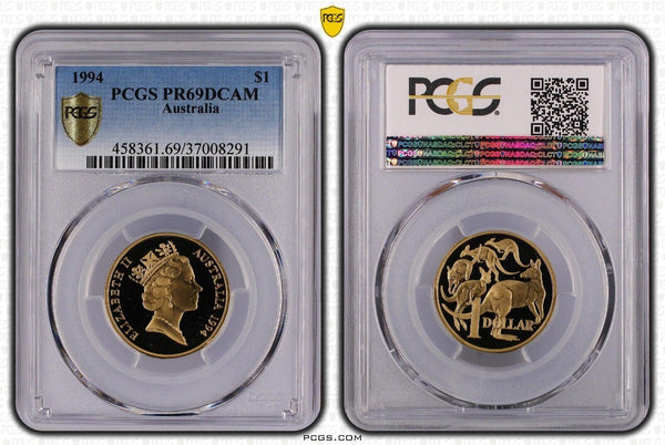 1994 Proof One Dollar $1 Australia PCGS PR69DCAM FDC UNC #2496