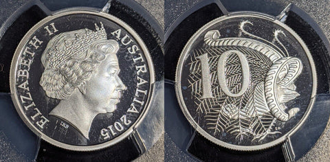 2015 Proof Ten Cent 10c Silver Australia PCGS PR69DCAM FDC UNC #2499