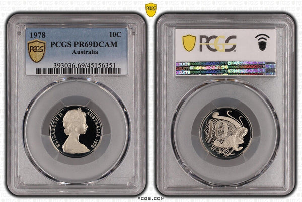 1978 Proof Ten Cent 10c Australia PCGS PR69DCAM FDC UNC #2512