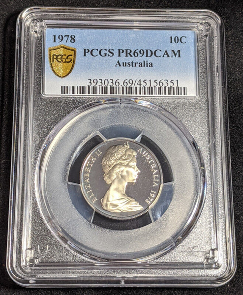 1978 Proof Ten Cent 10c Australia PCGS PR69DCAM FDC UNC #2512