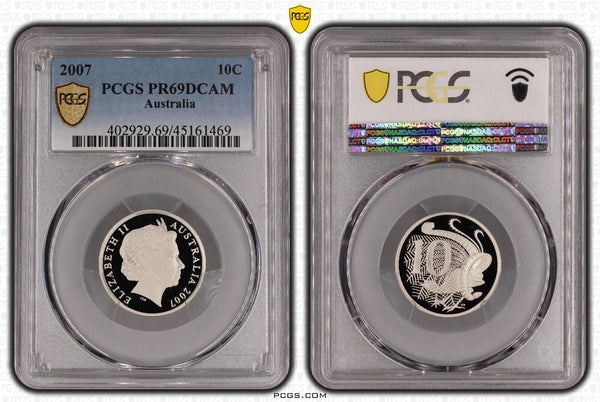 2007 Proof Ten Cent 10c Australia PCGS PR69DCAM FDC UNC #2514