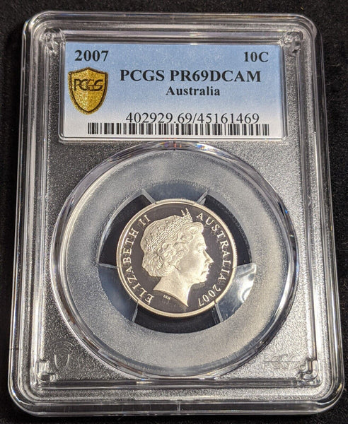2007 Proof Ten Cent 10c Australia PCGS PR69DCAM FDC UNC #2514