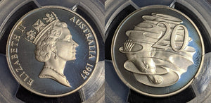 1987 Proof Twenty Cent 20c Australia PCGS PR68DCAM FDC UNC #2518