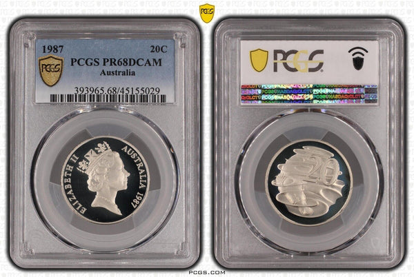 1987 Proof Twenty Cent 20c Australia PCGS PR68DCAM FDC UNC #2518