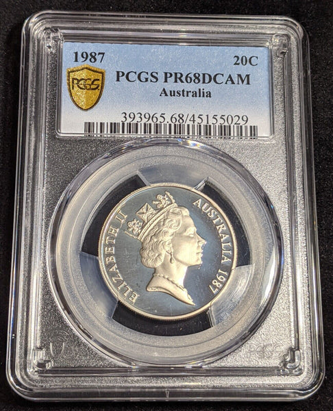 1987 Proof Twenty Cent 20c Australia PCGS PR68DCAM FDC UNC #2518
