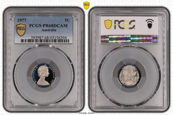 1977 Proof Five Cent 5c Australia PCGS PR68DCAM FDC UNC #2520