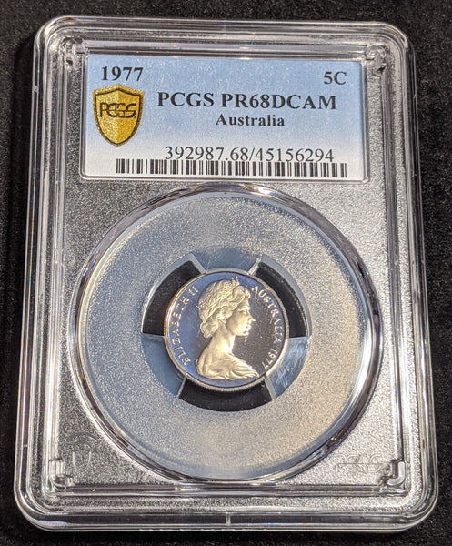 1977 Proof Five Cent 5c Australia PCGS PR68DCAM FDC UNC #2520