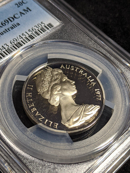 1977 Proof Twenty Cent 20c Australia PCGS PR69DCAM FDC UNC #2522