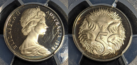 1978 Proof Five Cent 5c Australia PCGS PR68DCAM FDC UNC #2524