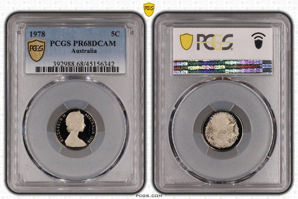 1978 Proof Five Cent 5c Australia PCGS PR68DCAM FDC UNC #2524