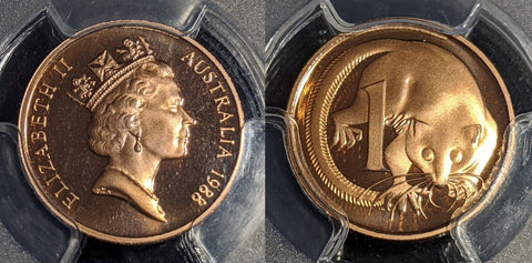1988 Proof One Cent 1c Australia PCGS PR69DCAM FDC UNC #2528