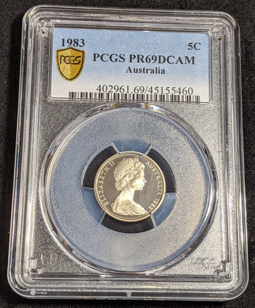 1983 Proof Five Cent 5c Australia PCGS PR69DCAM FDC UNC #2530