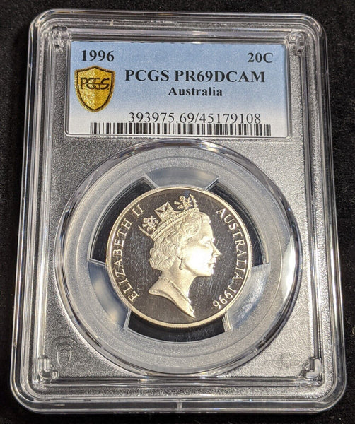 1996 Proof Twenty Cent 20c Australia PCGS PR69DCAM FDC UNC #2527