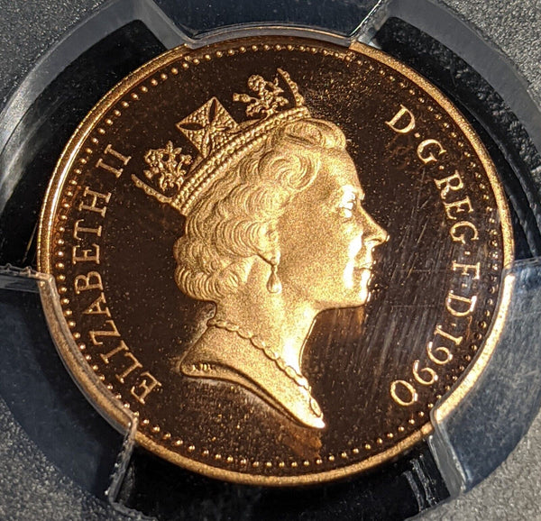 Great Britain 1990 Proof One Pence 1P S-B3 PCGS PR69RD DCAM FDC UNC #2534