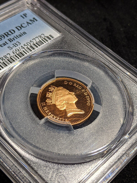 Great Britain 1990 Proof One Pence 1P S-B3 PCGS PR69RD DCAM FDC UNC #2534