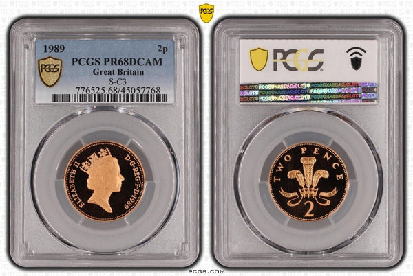 Great Britain 1989 Proof Two Pence 2p S-C3 PCGS PR68DCAM FDC UNC #2537