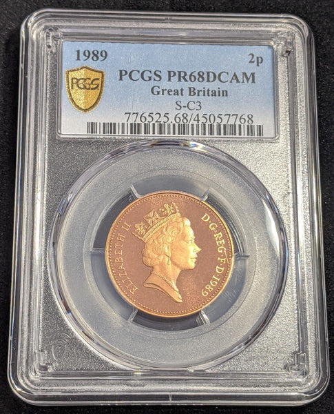 Great Britain 1989 Proof Two Pence 2p S-C3 PCGS PR68DCAM FDC UNC #2537