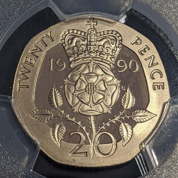 Great Britain 1990 Proof Twenty Pence 20p S-G2 PCGS PR69DCAM FDC UNC #2547