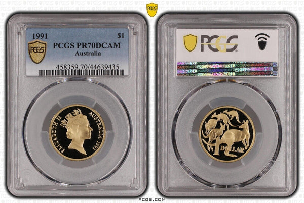 1991 Proof One Dollar $1 Australia PCGS PR70DCAM FDC UNC #2539