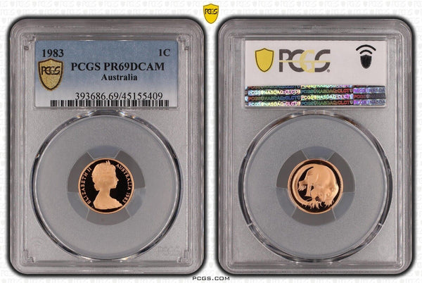 1983 Proof One Cent 1c Australia PCGS PR69DCAM FDC UNC #2541