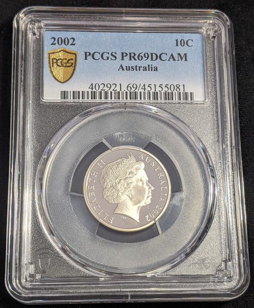 2002 Proof Ten Cent 10c Australia PCGS PR69DCAM FDC UNC #2540