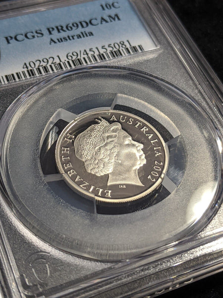 2002 Proof Ten Cent 10c Australia PCGS PR69DCAM FDC UNC #2540