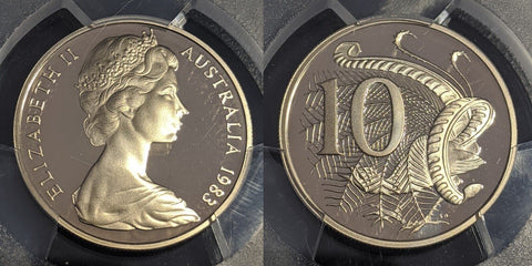 1983 Proof Ten Cent 10c Australia PCGS PR69DCAM FDC UNC #2555