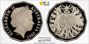 2007 Proof Fifty Cent 50c Australia PCGS PR70DCAM FDC UNC #2557